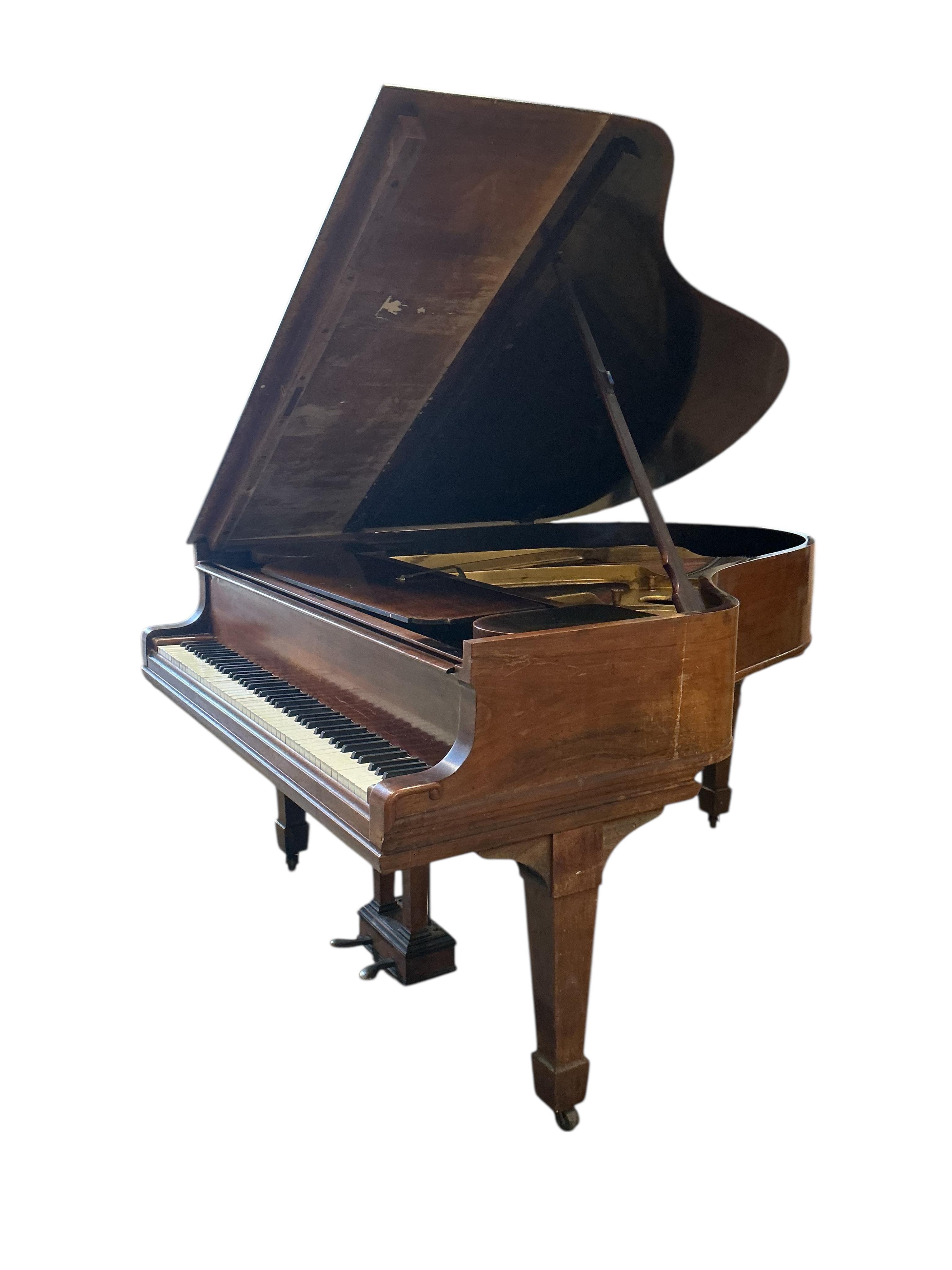 A Steinway rosewood grand piano, length 180cm, width 143cm, height 98cm CITES Submission reference QSWF2A3L